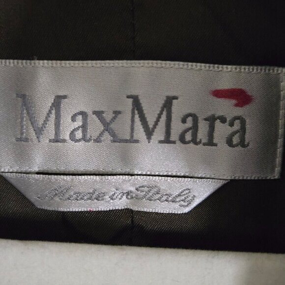 Max Mara Brown Patterned Wool Silk Asymetrical Button-Front Jacket Size 4 - Picture 8 of 9